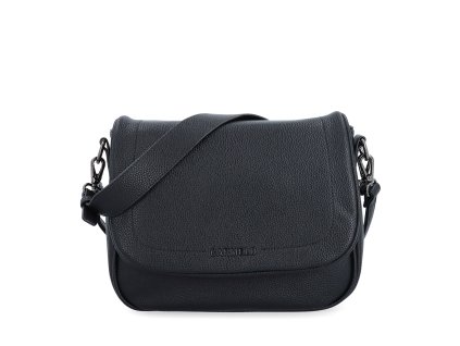 Dámská crossbody kabelka s sklopou z eko kůže Carmelo 4361 C - černá