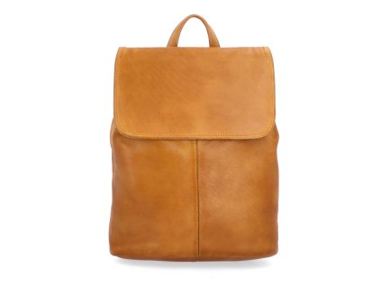 Unisex kožený batoh s klopou Nobelia Bolger NB 2401 ZLU - žlutý