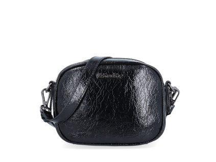 Dámská elegantní lesklá crossbody kabelka z eko kůže Le Sands 4372 C - černá