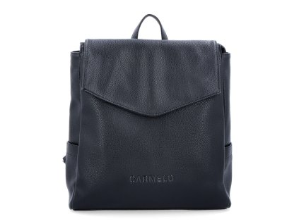 Dámský batoh s klopu a postranními kapsami z eko kůže Carmelo 4317 C - černý