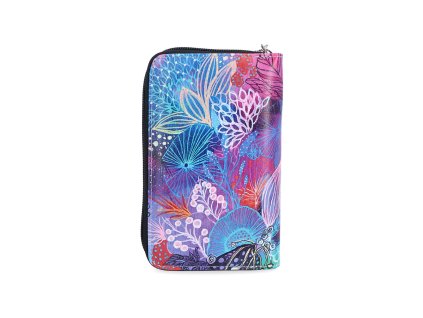 Dámská peněženka z eko kůže s barevným potiskem Indee 9201 130 - květy