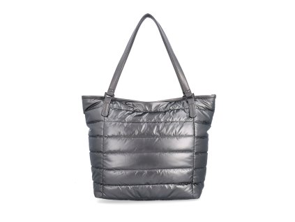 Dámská shoper bag kabelka z nylonu Carmelo 4385 TI - stříbrná
