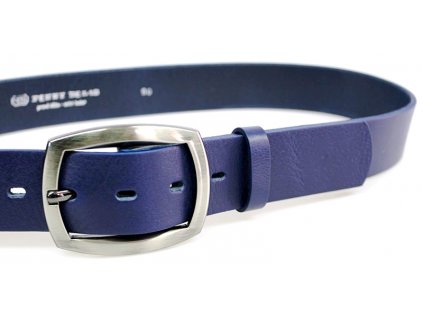 Dámský kožený opasek 4756 -  tmavě modrý