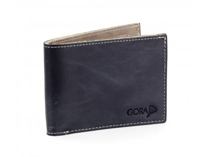Kožená peněženka GORA slim G01 - černá/šedá