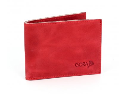 Kožená peněženka GORA slim G01 - červená