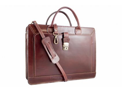 Aktovka kožená Franky C306 - tmavě hnědá