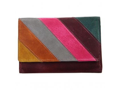 Dámská kožená peněženka Lagen 864-77/D PLUM/MULTI- fialová