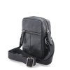 Pánská kožená malá crossbody taška 2213 Poyem C - černá