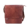 Pánská kožená luxusní crossbody taška s klopou 2207 Poyem KO - světle hnědá