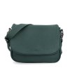 Dámská crossbody kabelka s sklopou z eko kůže Carmelo 4361 TZE - tmavě zelená