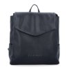 Dámský batoh s klopu a postranními kapsami z eko kůže Carmelo 4317 C - černý