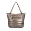 Dámská shoper bag kabelka z nylonu Carmelo 4385 BR - bronzová