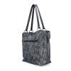 Dámská shoper bag kabelka z eko kůže Carmelo 4381 STR - černá/stříbrná