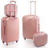Zestaw SREDNIA walizka podrozna 941 L kuferek ROSE RED [33289] 1200