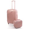Zestaw SREDNIA walizka podrozna 941 L kuferek ROSE RED [33287] 1200