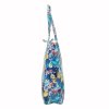 Dámská kožená shoper bag kabelka Patrizia 419-013-03 FL- červená/ květinový vzor