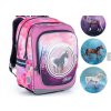 Školní dvoukomorový batoh Tobgal ENDY 21005 - růžová/koníčci