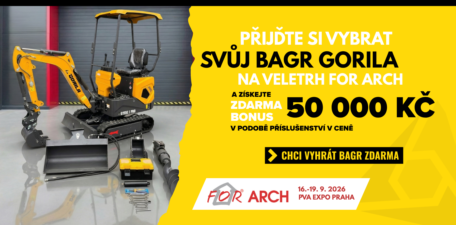 Gorila na veletrhu For Arch 2026
