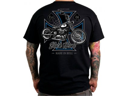 Triko BLACK HEART CHOPPER CROSS