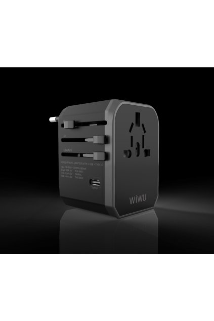 WiWU Univerzální cestovní adaptér do zásuvky s USB a USB-C porty (EU/UK/USA/AUS) UA301