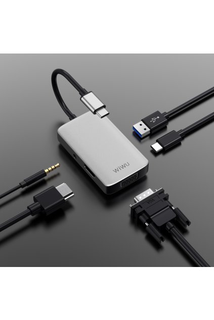 WiWU USB-C multi-port hub a rozbočovač 5v1 Alpha 513HVP