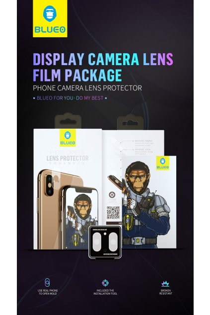 BLUEO HD Ochrana čočky fotoaparátu Gorilla Type (0,2 mm) iPhone X XB26