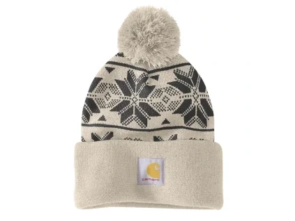 Čepice Carhartt - 106647 A16 Knit Pom Jacquard Beanie