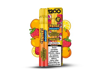 Kurwa ROCKET - PEACH STRAWBERRY LEMON ICE 2%