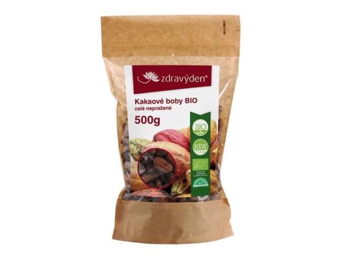 kakaové boby celé bio 500g aspen