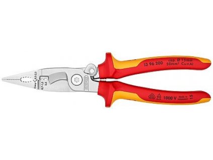 Kliešte univerzálne pre elektroinštaláciu Knipex 200mm VDE 1000V