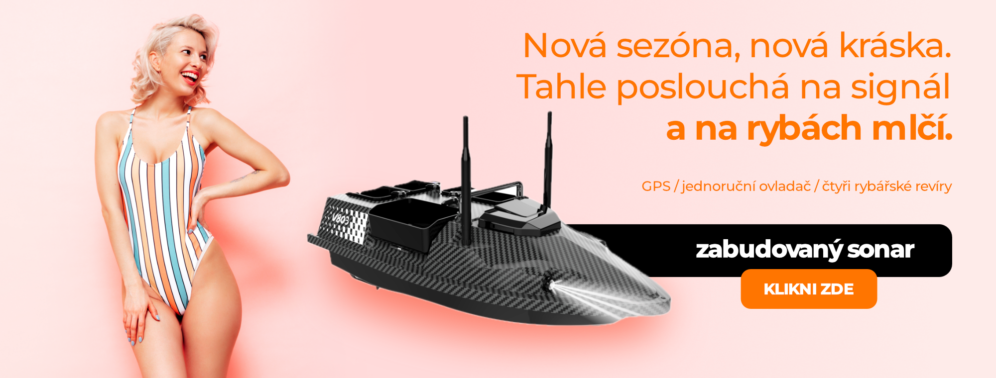 Zavážecí loď se zabudovaným sonarem