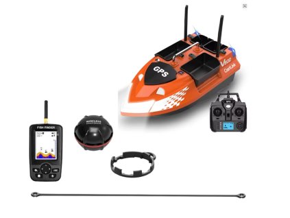 Zavážecí loďka s GPS a Sonarem - 4 komory oranžová