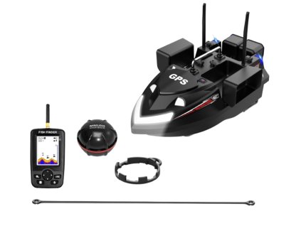 Zavážecí loďka s GPS a Sonarem - 4 komory černá