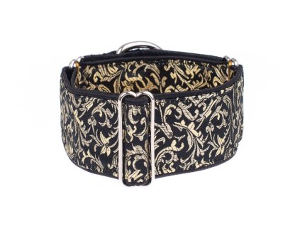 Široký obojek pro psy - Black gold ornaments