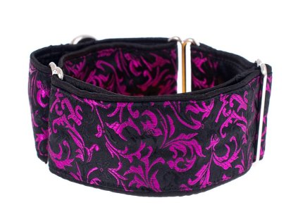 Luxusní obojek pro psy - Black - purple ornaments