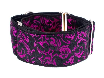 Široký obojek pro psy - Black purple ornaments