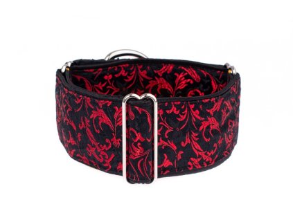 Luxusní obojek pro psy - Black - red ornaments