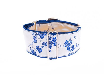 Obojky pro chrty - White - blue sakura