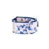 Široký obojek pro psa - White blue sakura