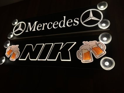 Světelná Led jmenovka na míru  +doplněk produktu