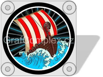 Světelný LED box – Vikingská loď