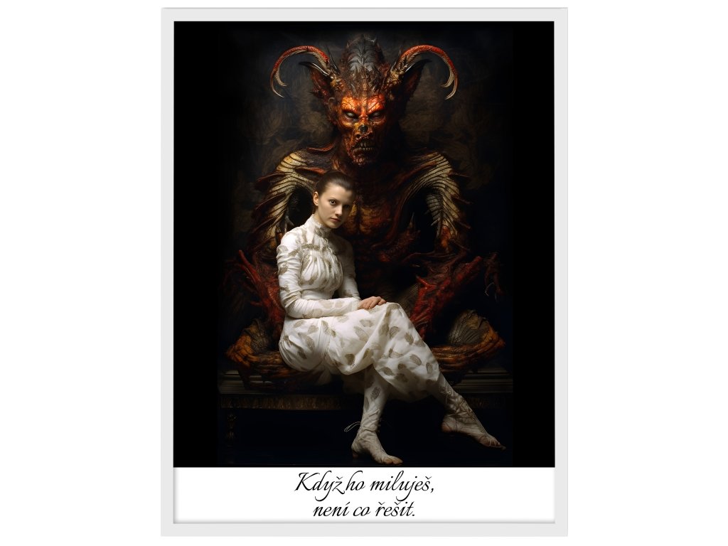 Plakat Kdyz ho miluje neni co resit 60X80 ram bily