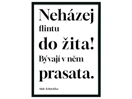 Plakát nehazej flintu rám 50x70 černy