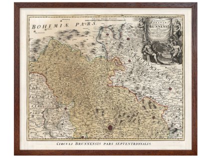 Rámeček Moravia Circuli Brunnensis 50x60 cm HNEDY