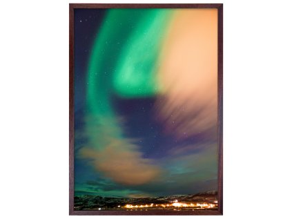PLAKAT POLARNI ZARE NORSKO A1 RAM HNEDY