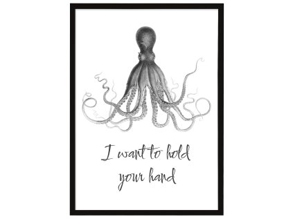 Plakát i want to hold your hand A1 ram cerny