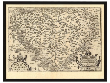 Reprodukce Bohemiae 60X80 ram CERNY