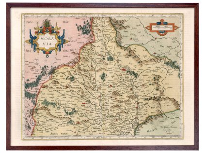 Reprodukce mapa moravia 60x80 ram HNEDY