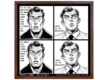 Rámeček Grafikomiks vy si asi myslite 60x60 cm RAM hnedy