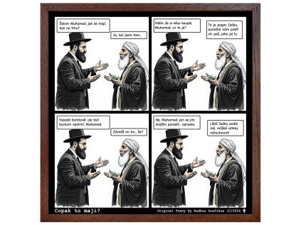 Rámeček ART komiks komix copak to maji 60x60 cm RAM hnedy